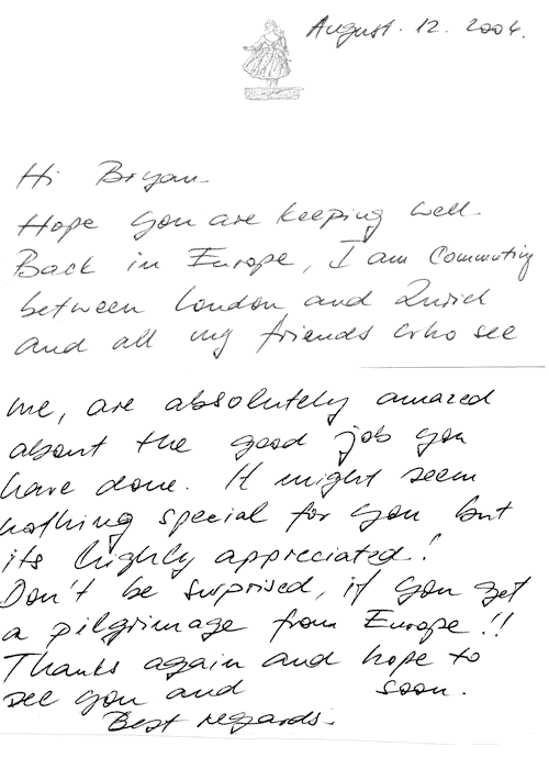 Written Testimonials: letters from Dr. Forley's - patient 4