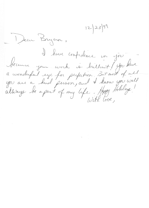 Written Testimonials: letters from Dr. Forley's - patient 25